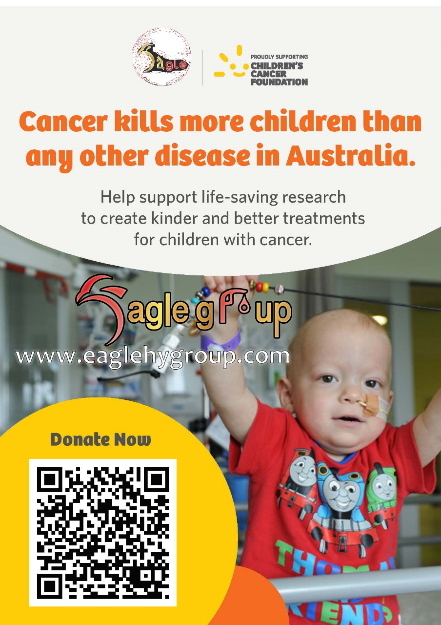 Donation poster for Eagle HY Group and the Children's Cancer Foundation